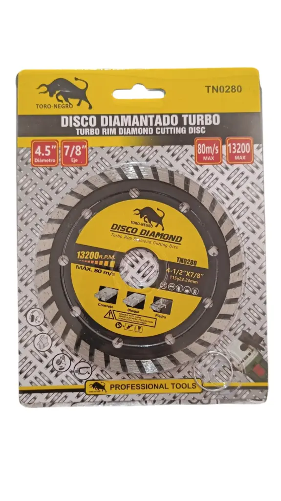 Disco Diamantado Turbo 4-1/2" | TORO NAGRO
