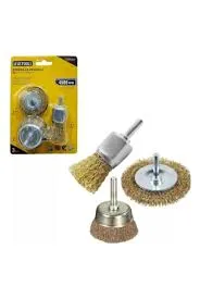 Set (3) Escobilla de Acero Taladro Redonda 2" / 2" / 1"