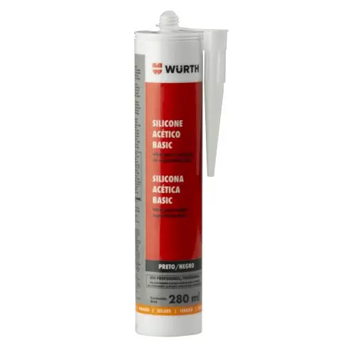 Silicona Acética Negra 280mL | WURTH