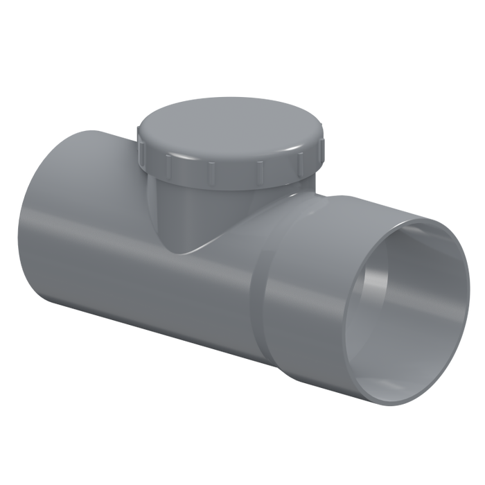 Tee Registro Sanitario Gris 110mm
