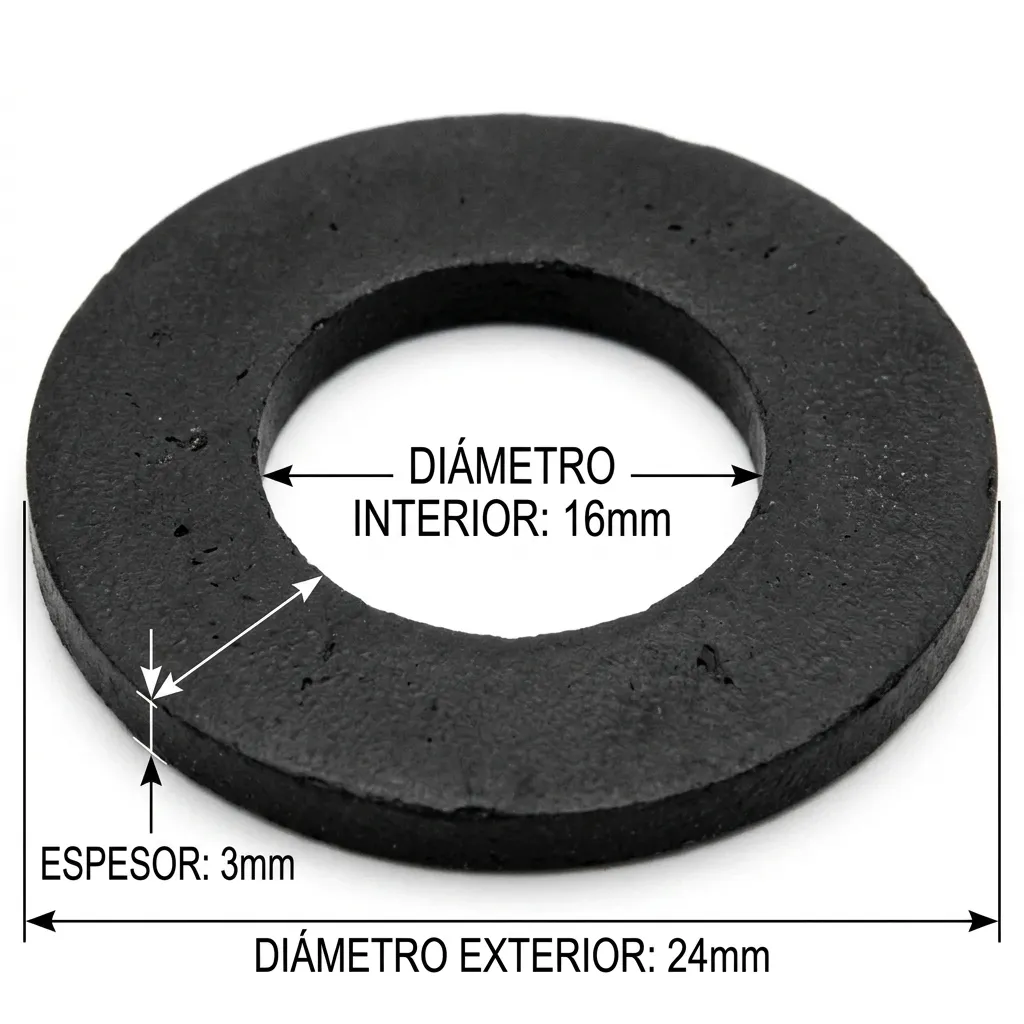 Golilla De Goma Negra 1/2"