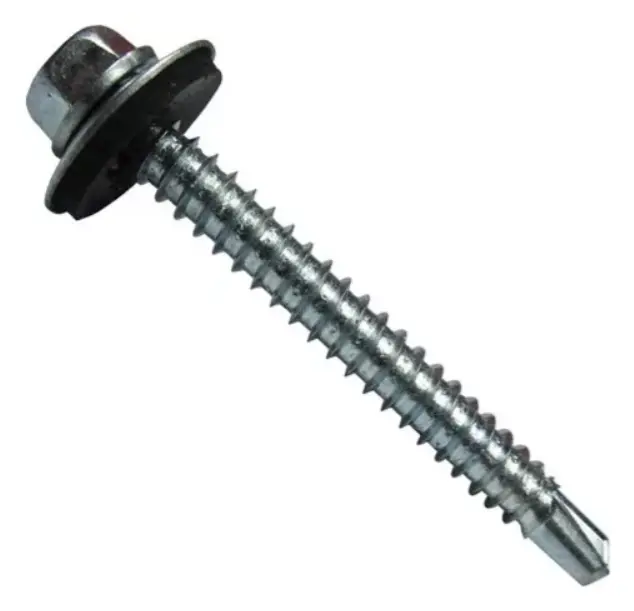 Caja 100u Tornillo Hex. P/Broca C/Golilla 12 x 3"