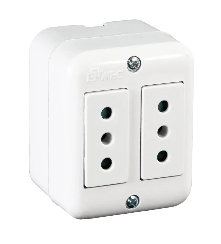 Tomacorriente Doble Sobrep. 250V x 10A | MEC
