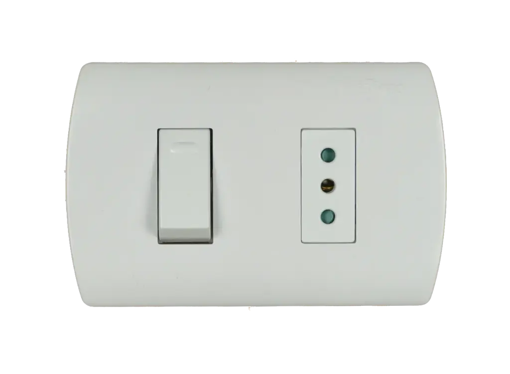 Interruptor Simple + Tomacorriente Embutido| MEC