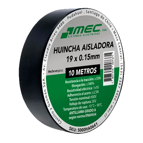 Cinta Aislante Negra 19mm x 20m | MEC