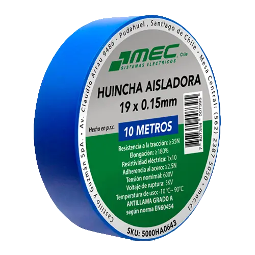 Cinta Aislante Azul 19mm x 10m | MEC 
