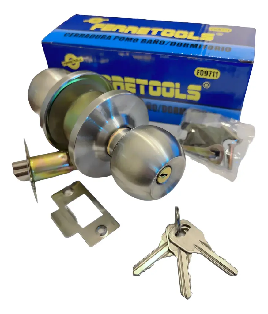 Cerradura Pomo Baño/Dormitorio C/Llave | FERRETOOLS