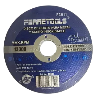 Disco de Desbaste 4-1/2" | FERRETOOLS