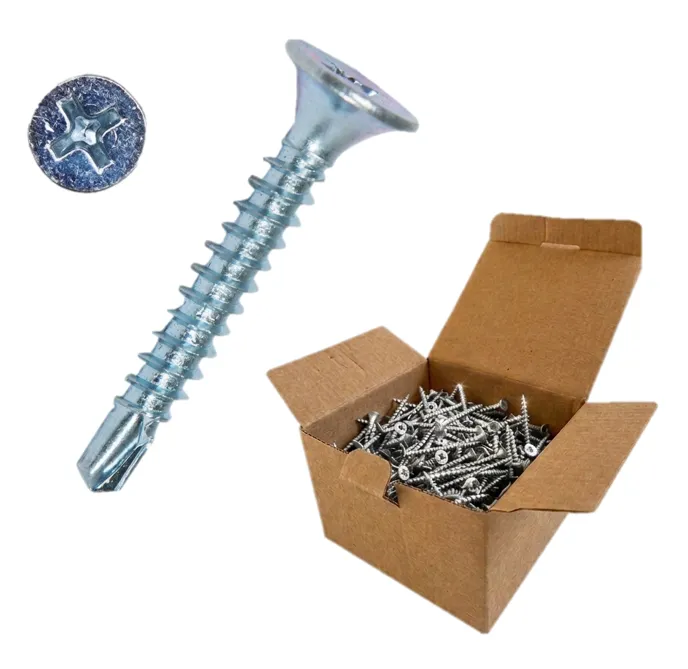 6x1" Caja 100u Tornillo Volcanita Punta Broca