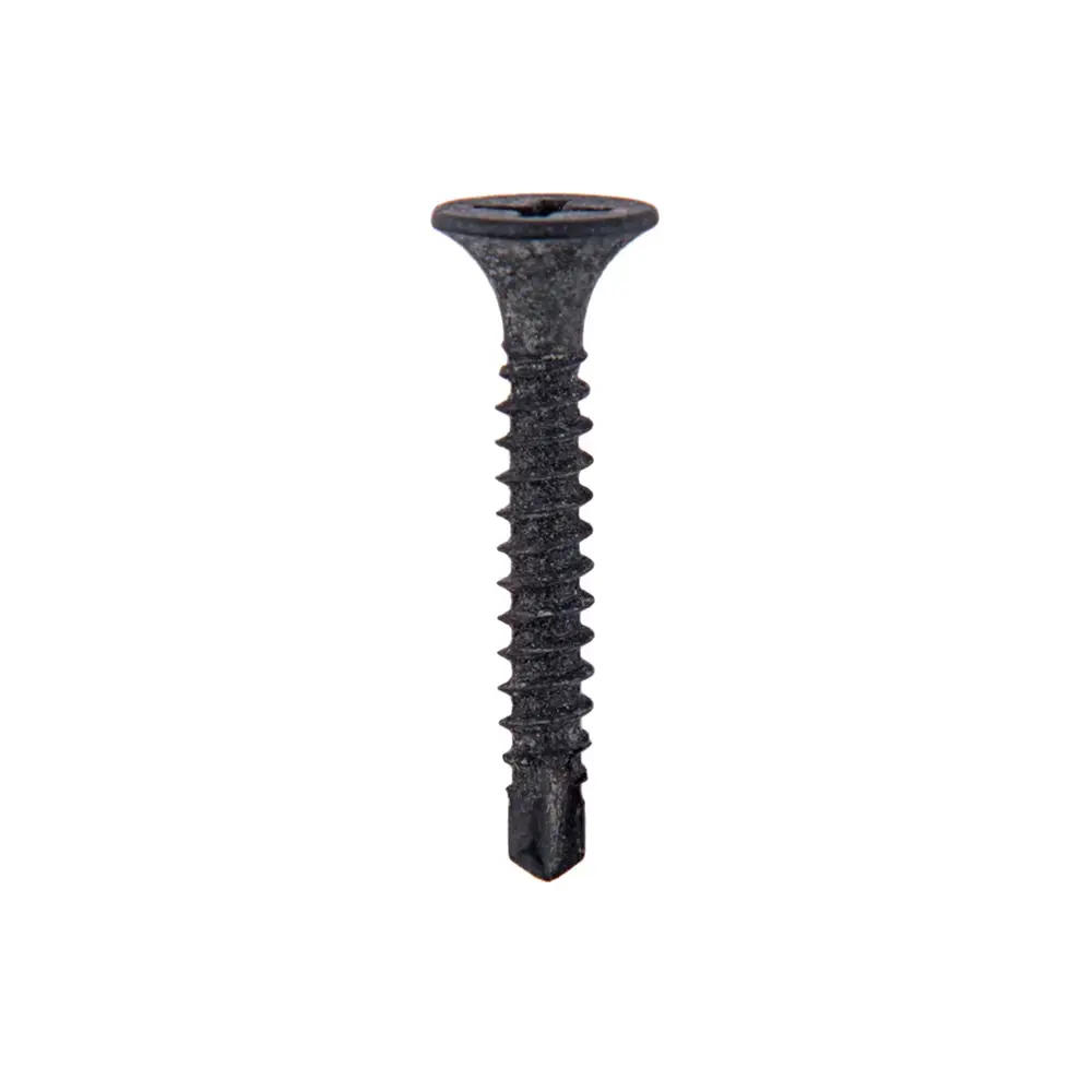 Tornillo Volcanita P/Broca Negro 100u | 6 x 2"