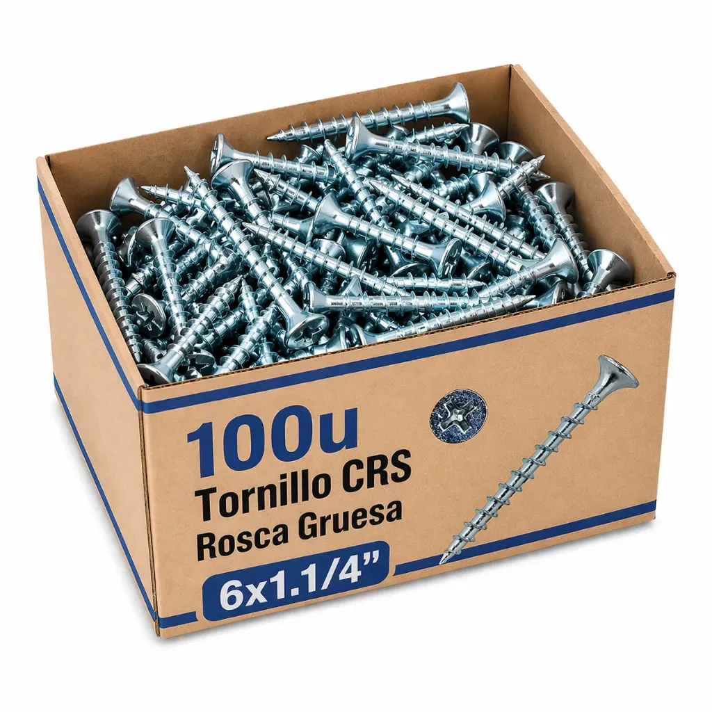 Tornillo CRS Zincado 100u | 6 x 1.1/4"