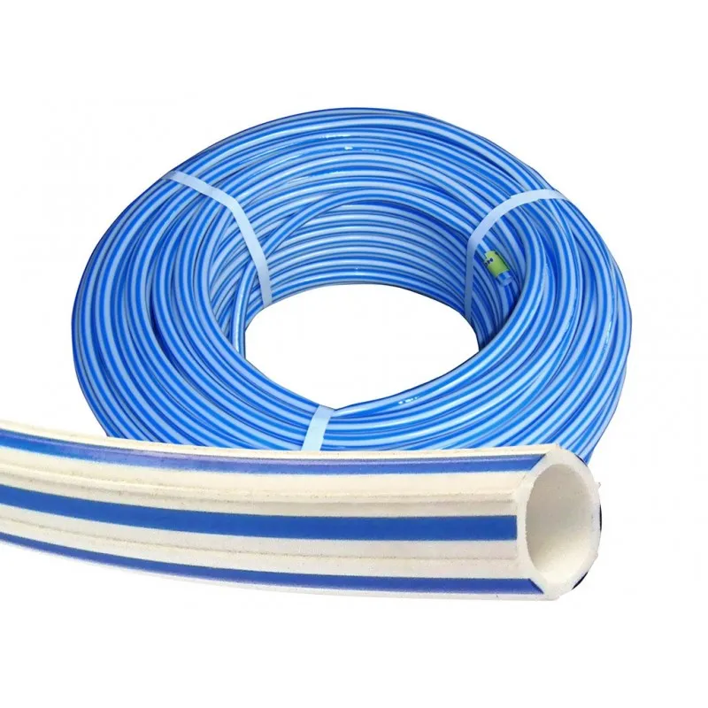 Manguera 1/2" Blanca/Azul Estriada