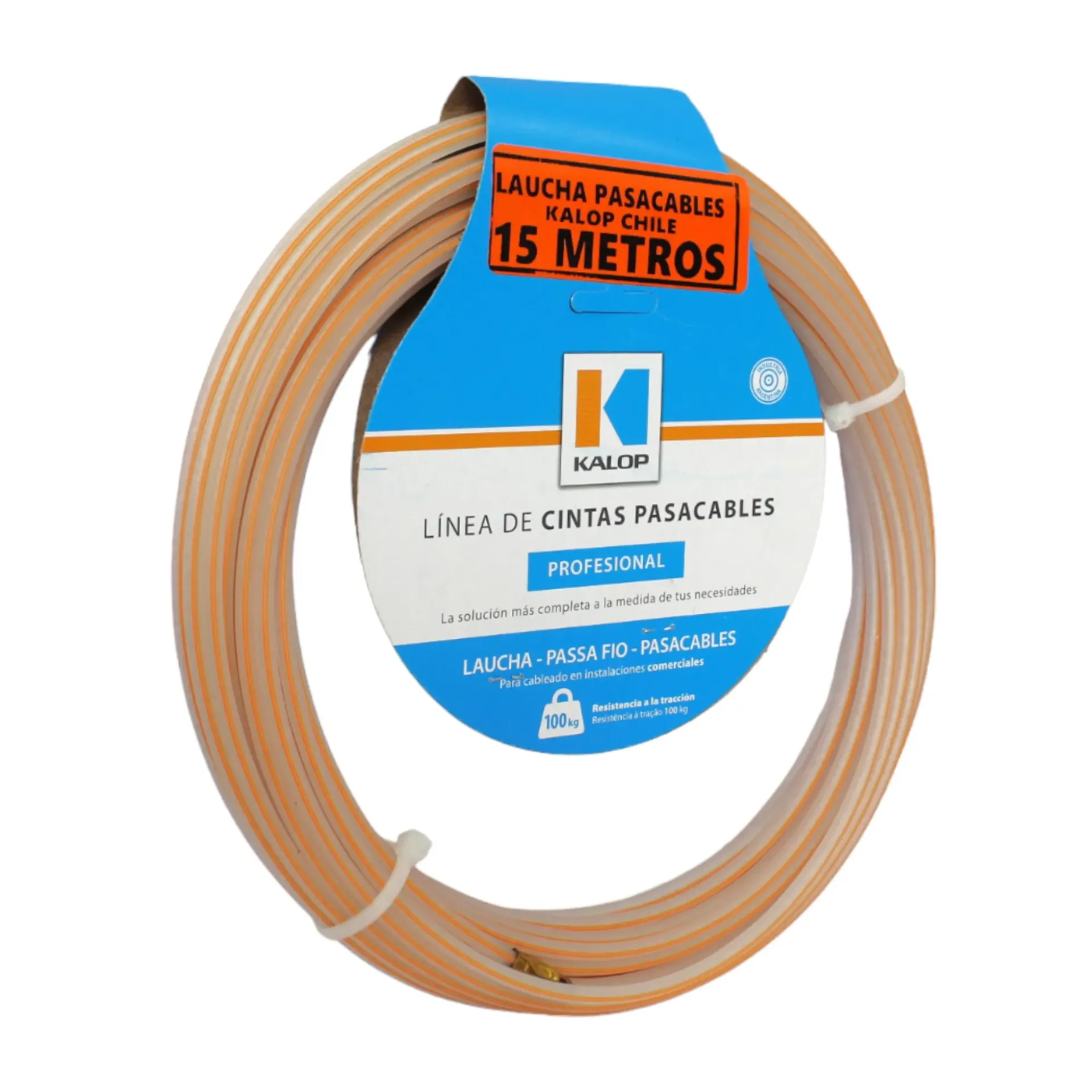 Cinta Pasacable Alambre Acero 15mts