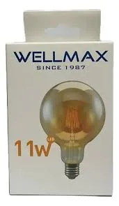 Ampolleta de Filamento G95 11W Luz Ámbar | WELLMAX