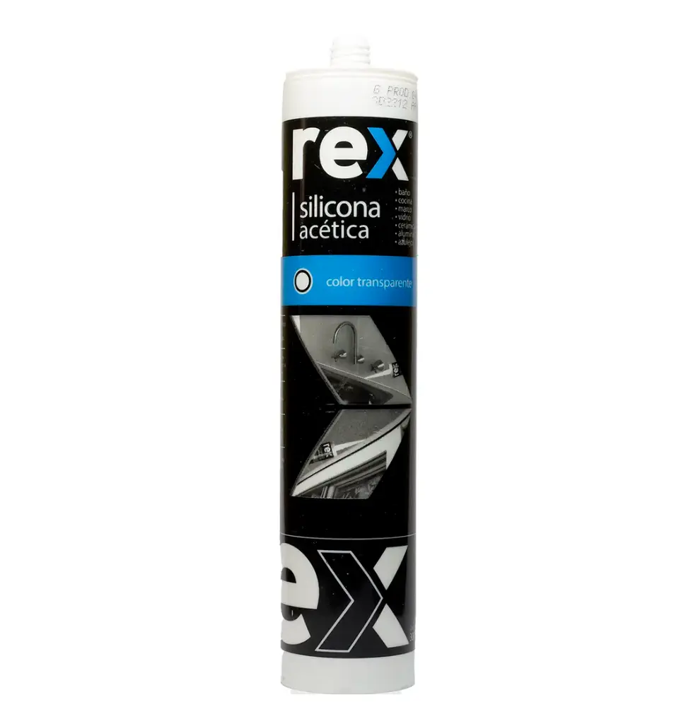 Silicona Acética Transparente C/Fungicida 300mL | REX