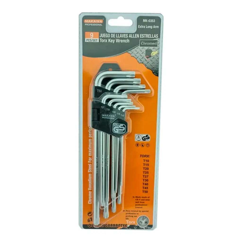 Set (9) Llave Allen Larga Estrella | MAKAWA